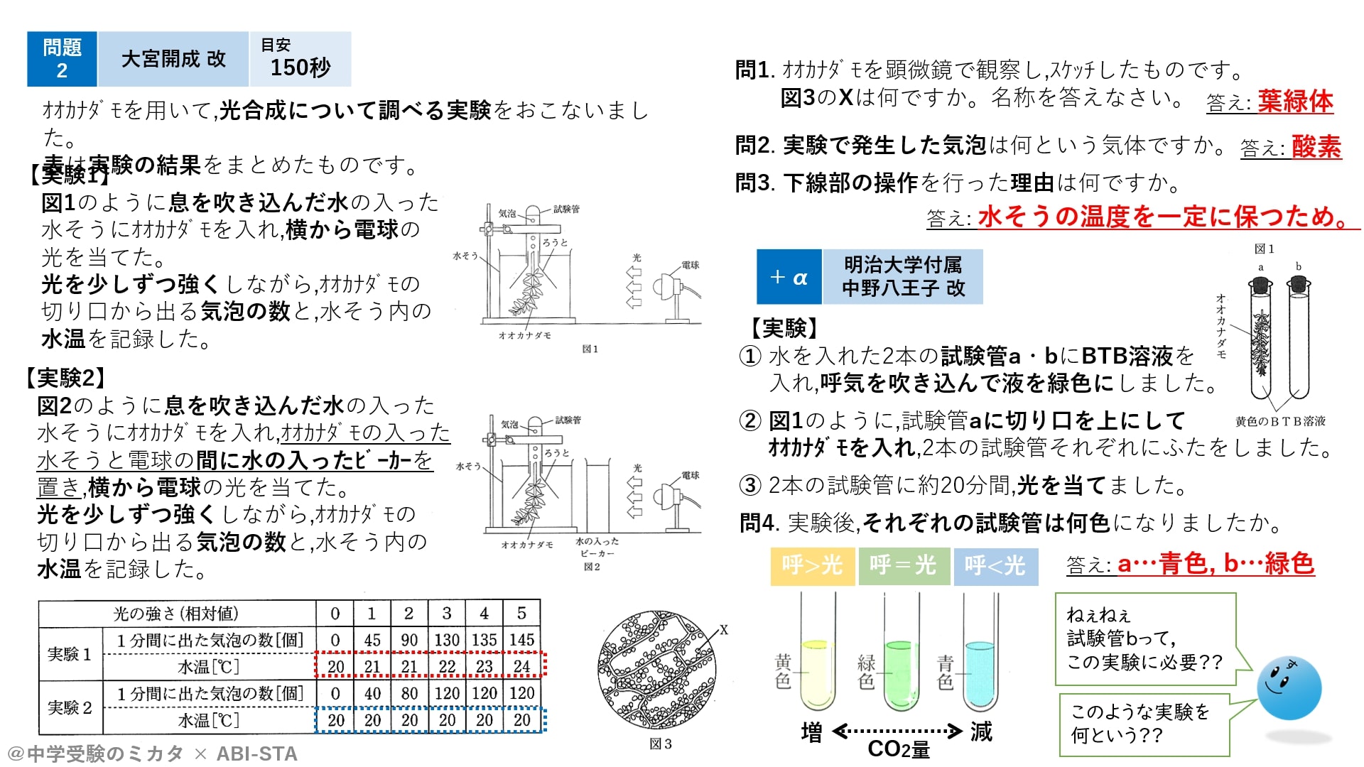 生物 21 12 光合成実験