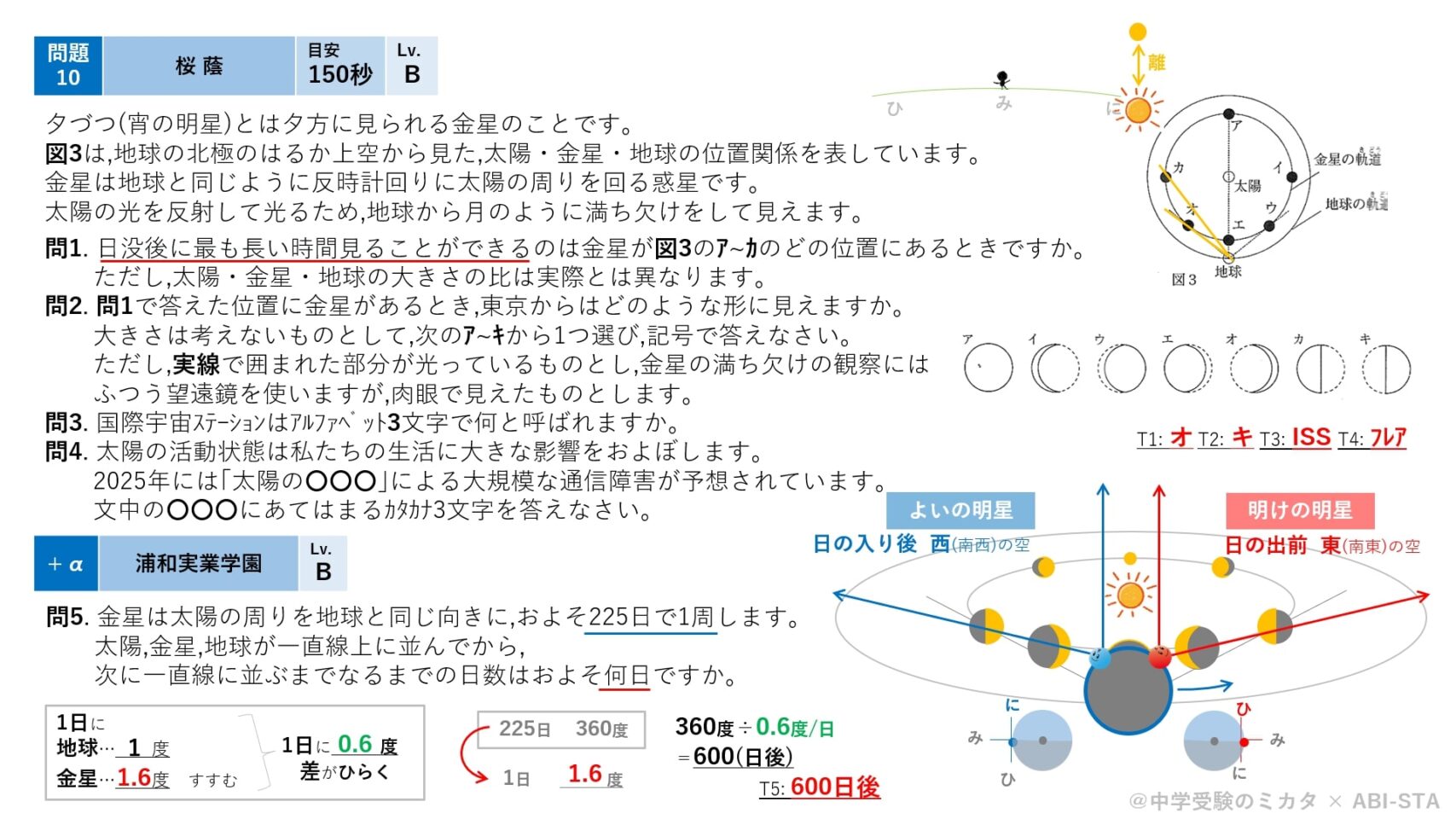 【地学2347】地学のまとめ⑩ ～金星 編 オンライン授業と動画で合格をサポート「中学受験のミカタ」